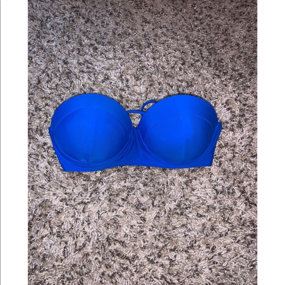 Forever 21 blue strapless bikini top